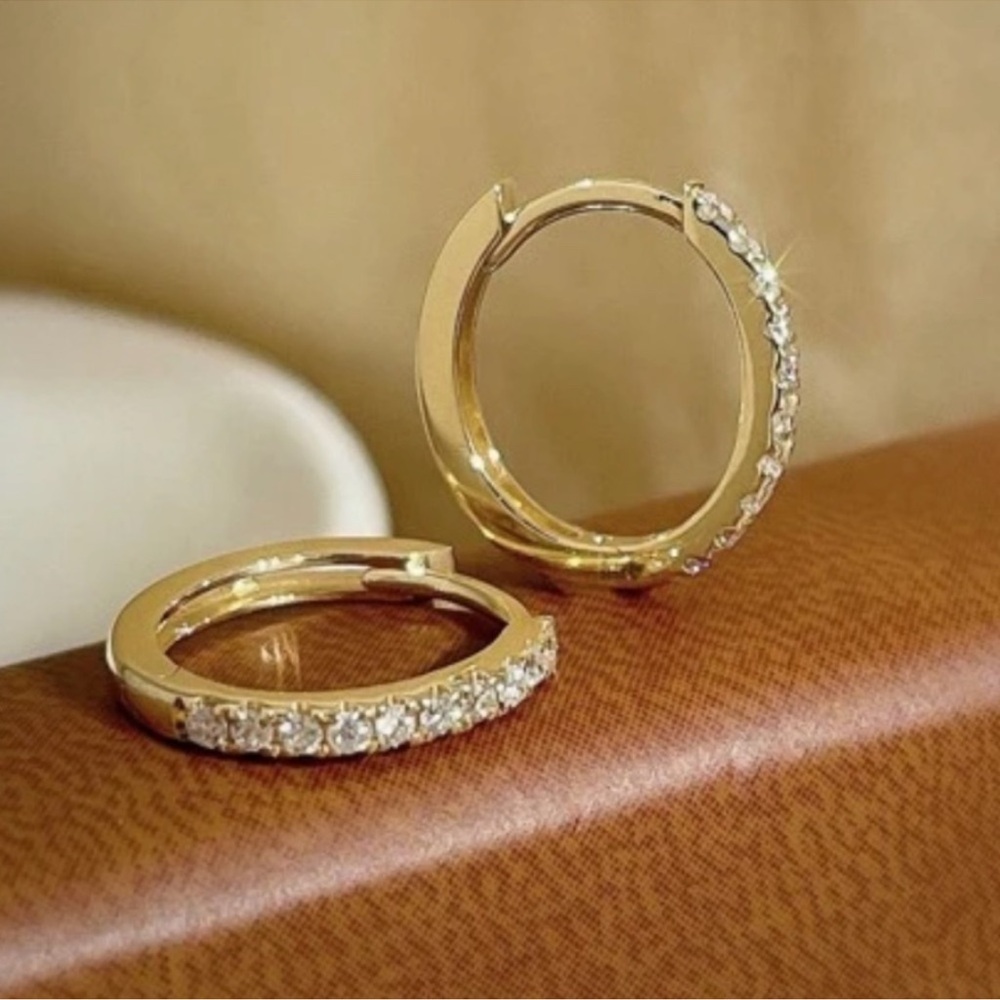 14k Gold Plated 925 sterling silver Huggie Hoop Earrings